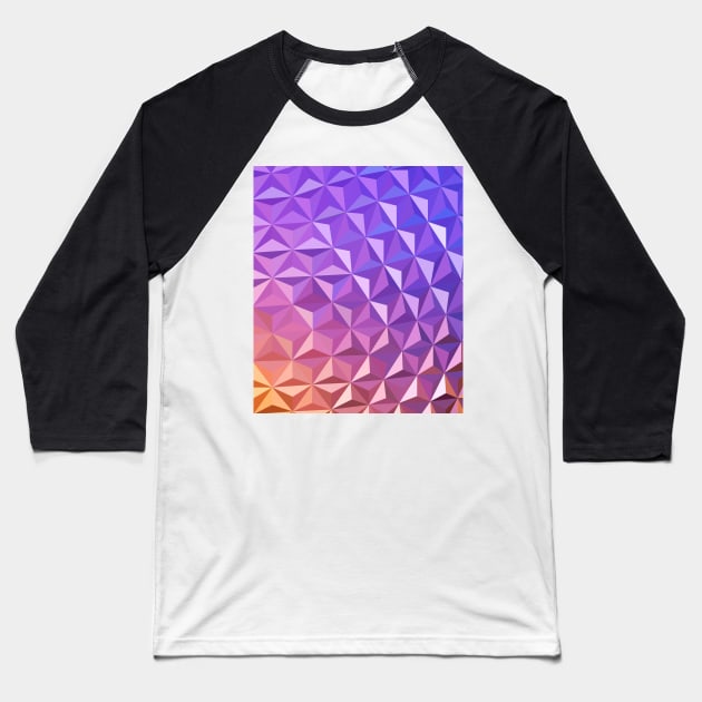 Low Poly Spaceship Earth (Sunset) Baseball T-Shirt by PaprikaPanda